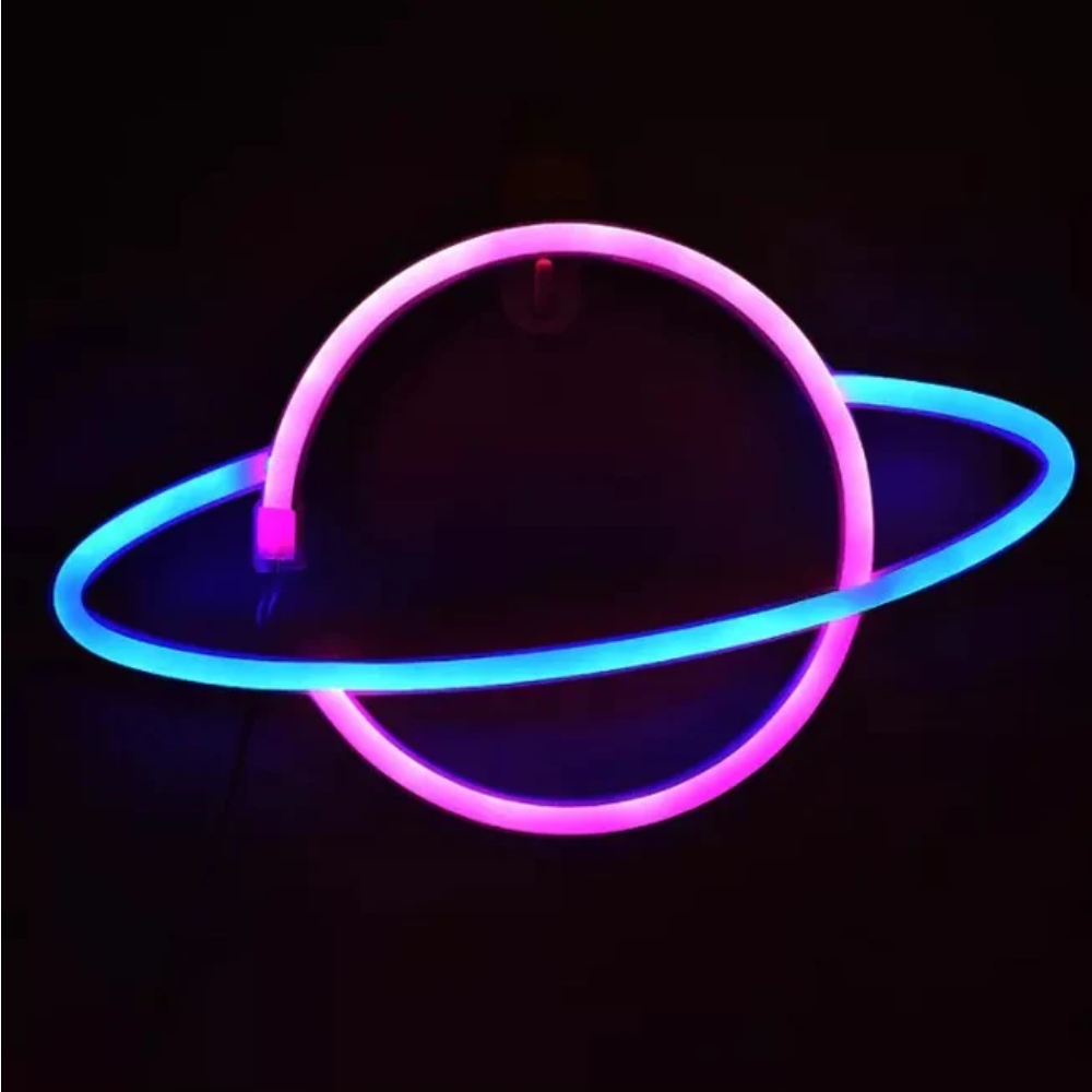 LED Sign Saturn blue 