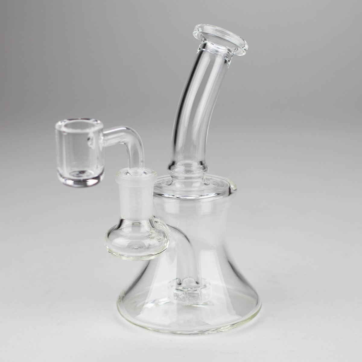 Bent Neck Stemless Rig w Showerhead Diffuser clear glass