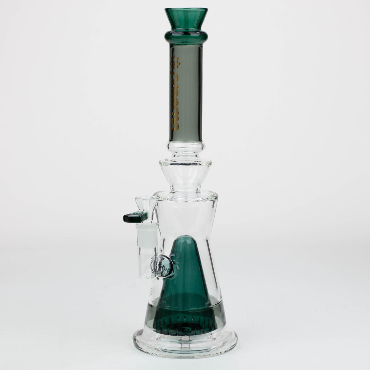Preemo 13.5  inch glass Cone Perc Bong green color accent