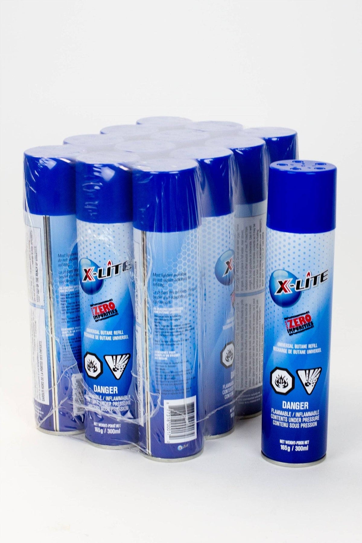 X-Lite Universal Butane (12 Pack) blue can 12 per case