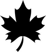 Black and white maple leaf image picture icon Represents Canadian or Canada owned shop local made in Ontario Toronto British Columbia Quebec Alberta Saskatchewan Nova Scotia Leafs ship from near me 