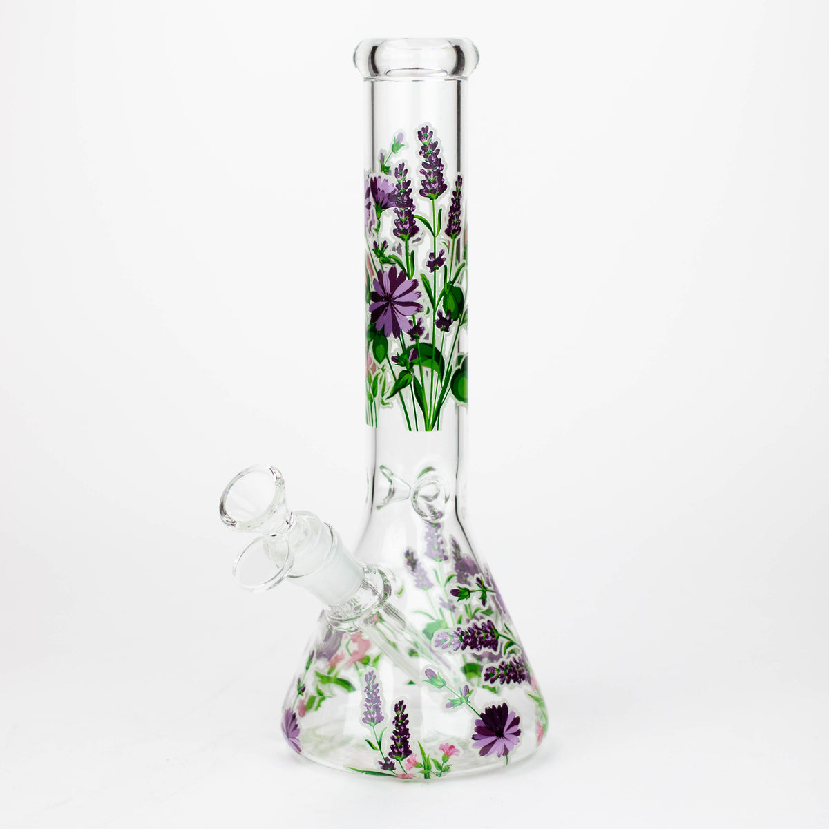 10" Glow In The Dark Flower Glass beaker Bong