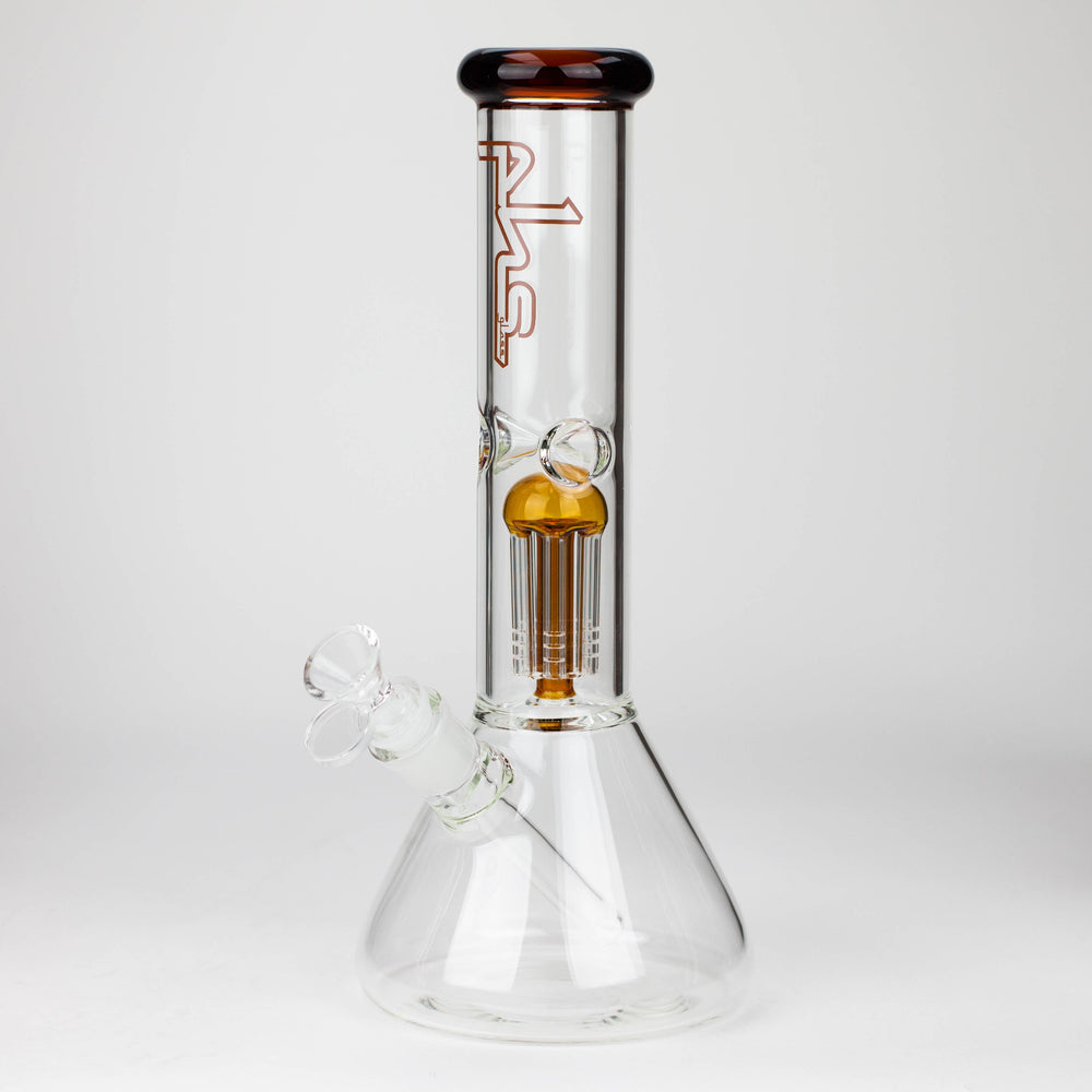 PHS 12" 8-Arm Tree Perc glass Beaker Bong 5mm thick with color accents