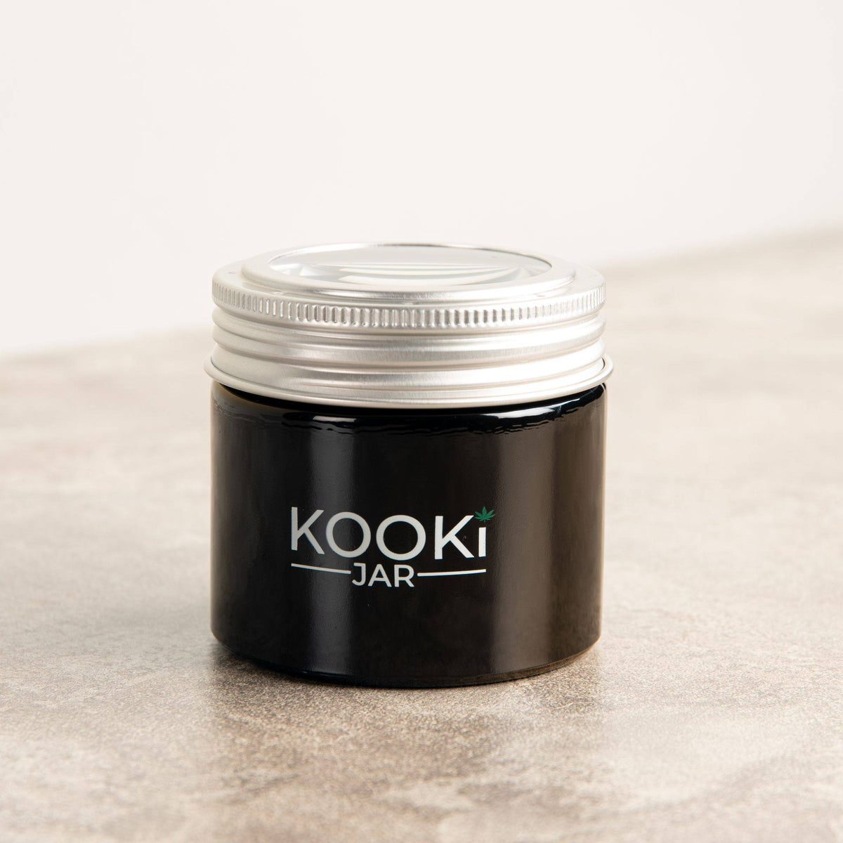 Kooki Jar "The Compact" glass Stash Jar with 5x Magnifying Lid
