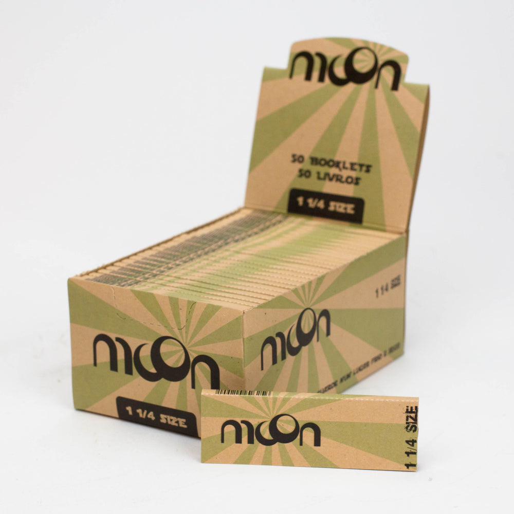 MOON Premier Brown Rolling Papers (Full Box) inch and a quarter 