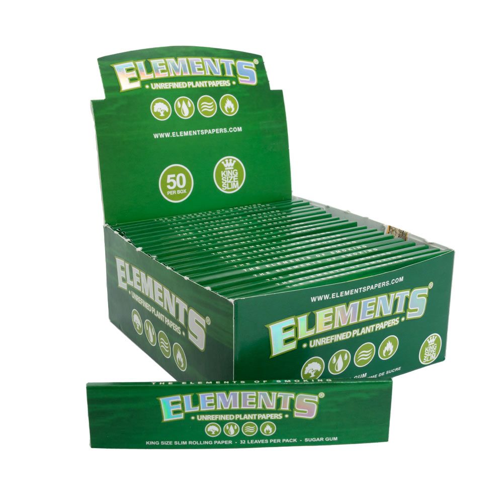 Elements Green Rolling Papers (Full Box)
